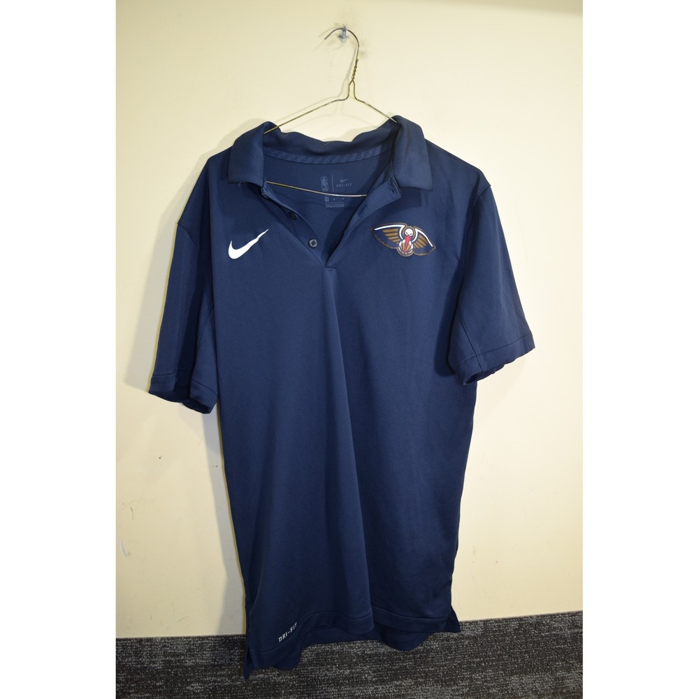 Nike New Orleans Pelicans NBA Dri-FIT Polo Shirt Mens Medium Navy Blue Top